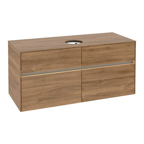 V&B Waschtischunterschrank Collaro 120x54,8x50cm, WT mi, LED 8,8 W, Kan Oa