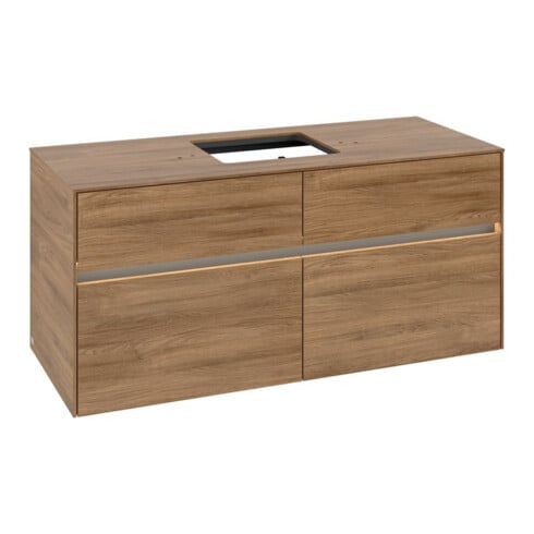 V&B Waschtischunterschrank Collaro 120x54,8x50cm, WT mi, LED 8,8 W, Kan Oa