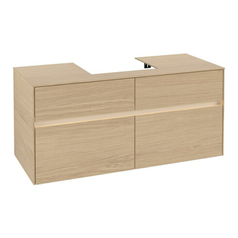 V&B Waschtischunterschrank Collaro 120x54,8x50cm, WT mi, LED 8,8 W, Nord Oa