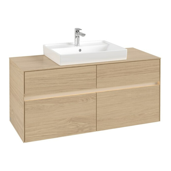 V&B Waschtischunterschrank Collaro 120x54,8x50cm, WT mi, LED 8,8 W, Nord Oa