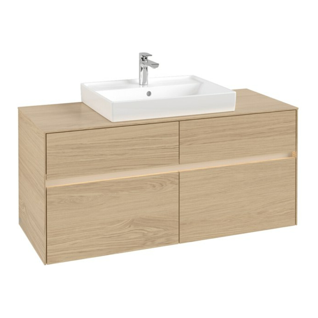 V&B Waschtischunterschrank Collaro 120x54,8x50cm, WT mi, LED 8,8 W, Nord Oa