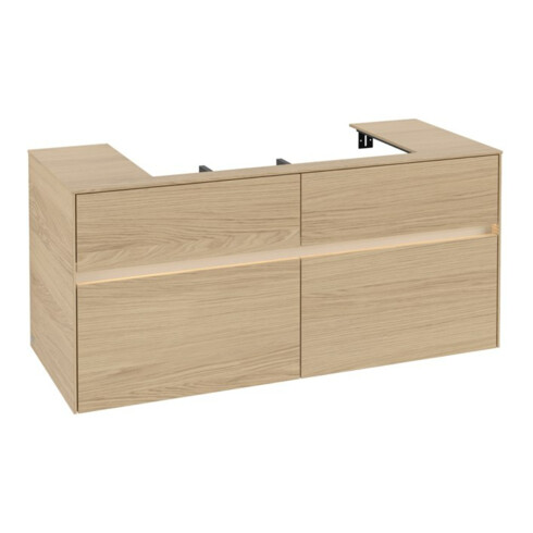V&B Waschtischunterschrank Collaro 120x54,8x50cm, WT mi, LED 8,8 W, Nord Oa