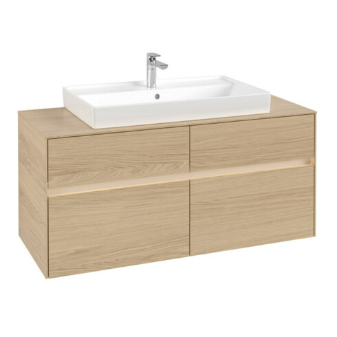 V&B Waschtischunterschrank Collaro 120x54,8x50cm, WT mi, LED 8,8 W, Nord Oa
