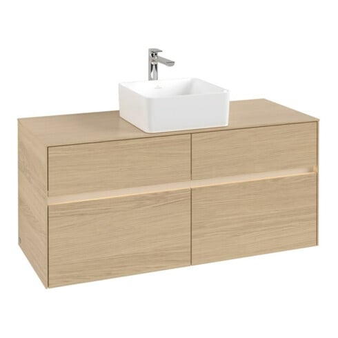 V&B Waschtischunterschrank Collaro 120x54,8x50cm, WT mi, LED 8,8 W, Nord Oa
