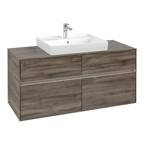 V&B Waschtischunterschrank Collaro 120x54,8x50cm, WT mi, LED 8,8 W, st. Oa