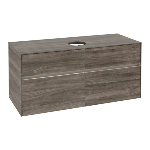 V&B Waschtischunterschrank Collaro 120x54,8x50cm, WT mi, LED 8,8 W, st. Oa