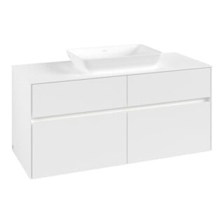 V&B Waschtischunterschrank Collaro 120x54,8x50cm, WT mi, LED 8,8 W, wh. ma
