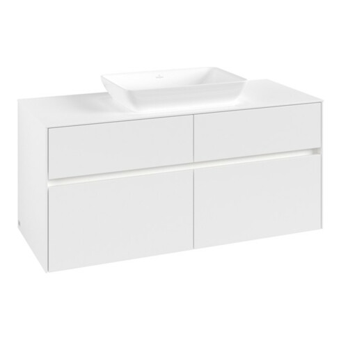 V&B Waschtischunterschrank Collaro 120x54,8x50cm, WT mi, LED 8,8 W, wh. ma