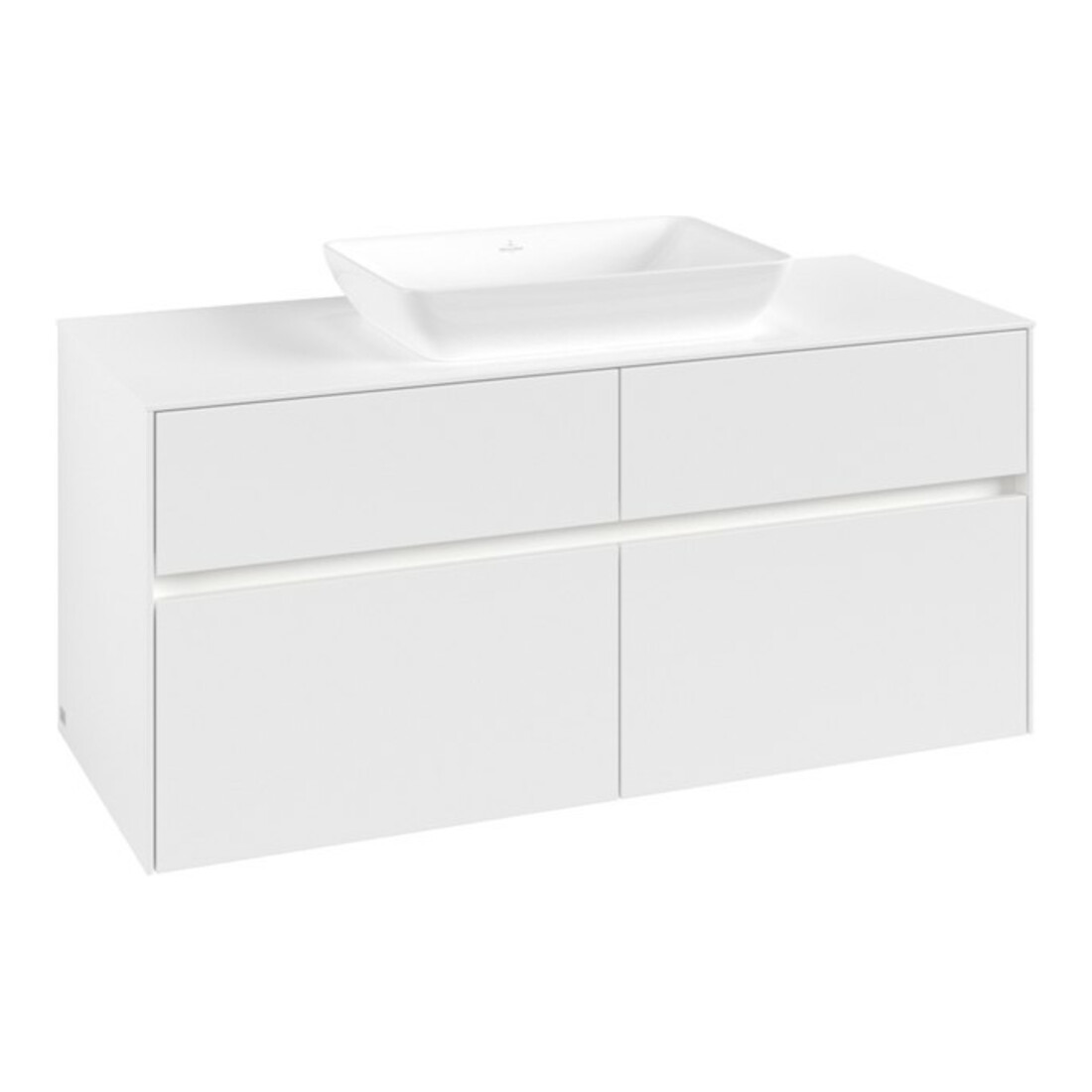 V&B Waschtischunterschrank Collaro 120x54,8x50cm, WT mi, LED 8,8 W, wh. ma