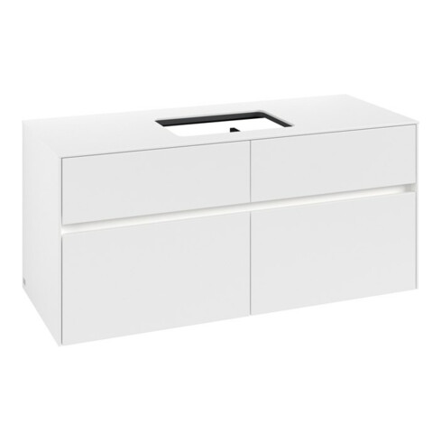 V&B Waschtischunterschrank Collaro 120x54,8x50cm, WT mi, LED 8,8 W, wh. ma