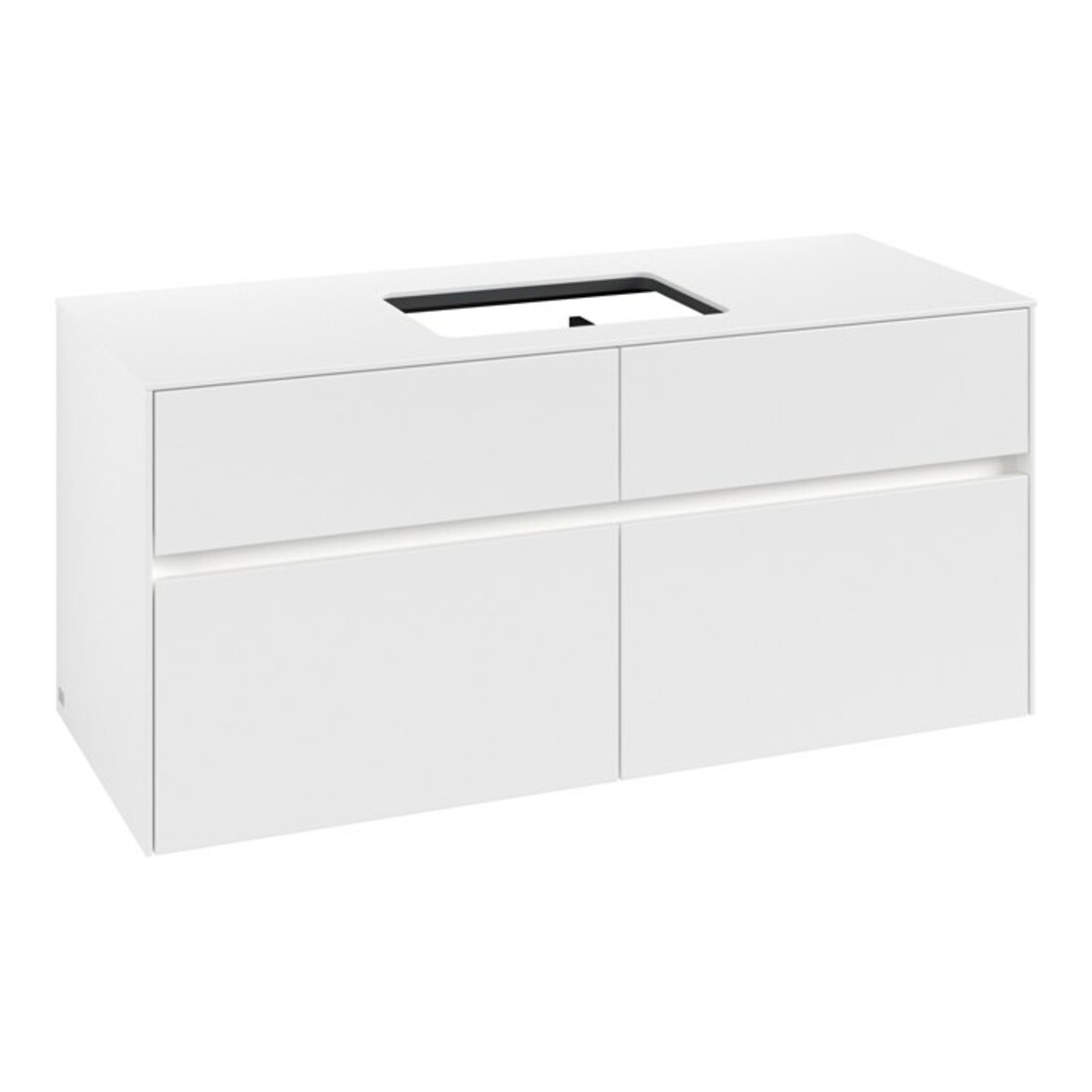 V&B Waschtischunterschrank Collaro 120x54,8x50cm, WT mi, LED 8,8 W, wh. ma