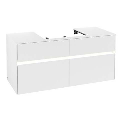 V&B Waschtischunterschrank Collaro 120x54,8x50cm, WT mi, LED 8,8 W, wh. ma