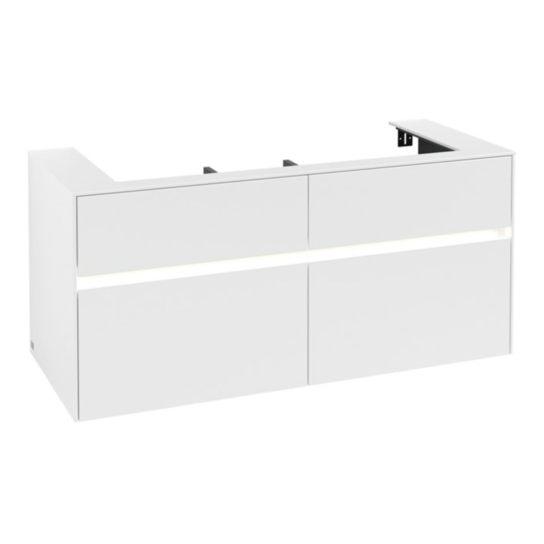 V&B Waschtischunterschrank Collaro 120x54,8x50cm, WT mi, LED 8,8 W, wh. ma
