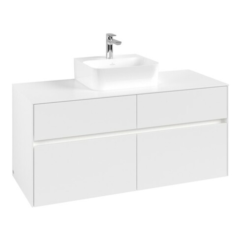 V&B Waschtischunterschrank Collaro 120x54,8x50cm, WT mi, LED 8,8 W, wh. ma