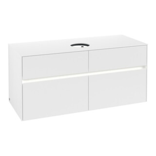 V&B Waschtischunterschrank Collaro 120x54,8x50cm, WT mi, LED 8,8 W, wh. ma