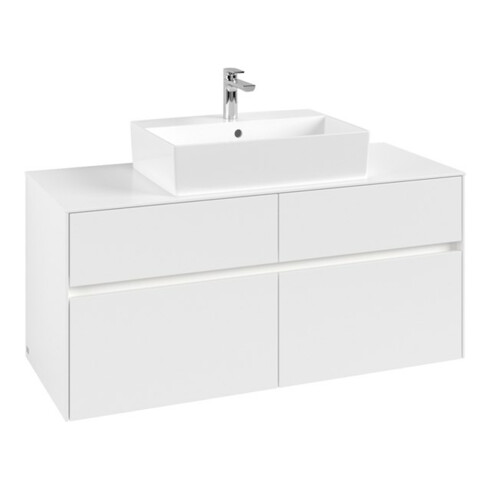 V&B Waschtischunterschrank Collaro 120x54,8x50cm, WT mi, LED 8,8 W, wh. ma
