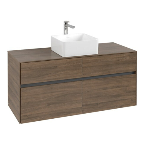 V&B Waschtischunterschrank Collaro 120x54,8x50cm, WT mittig, Arizona Oak