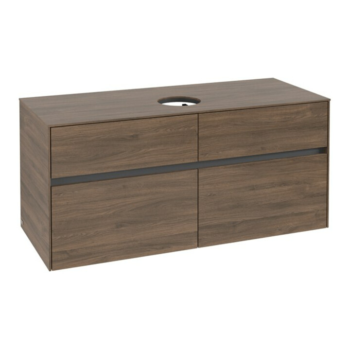 V&B Waschtischunterschrank Collaro 120x54,8x50cm, WT mittig, Arizona Oak