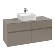 V&B Waschtischunterschrank Collaro 120x54,8x50cm, WT mittig, black oak