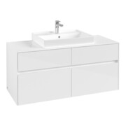 V&B Waschtischunterschrank Collaro 120x54,8x50cm, WT mittig, glossy white-4