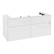 V&B Waschtischunterschrank Collaro 120x54,8x50cm, WT mittig, glossy white