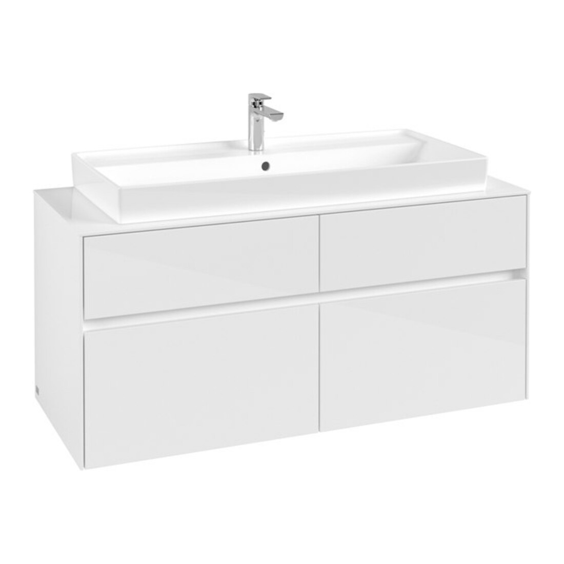 V&B Waschtischunterschrank Collaro 120x54,8x50cm, WT mittig, glossy white