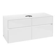 V&B Waschtischunterschrank Collaro 120x54,8x50cm, WT mittig, Glossy White-3