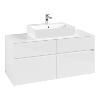 V&B Waschtischunterschrank Collaro 120x54,8x50cm, WT mittig, glossy white