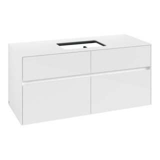 V&B Waschtischunterschrank Collaro 120x54,8x50cm, WT mittig, glossy white