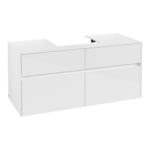 V&B Waschtischunterschrank Collaro 120x54,8x50cm, WT mittig, glossy white