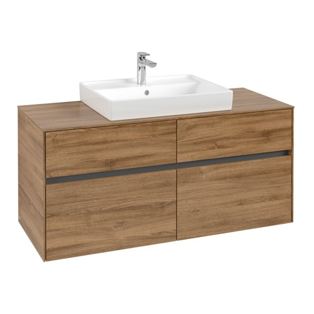 V&B Waschtischunterschrank Collaro 120x54,8x50cm, WT mittig, kansas oak
