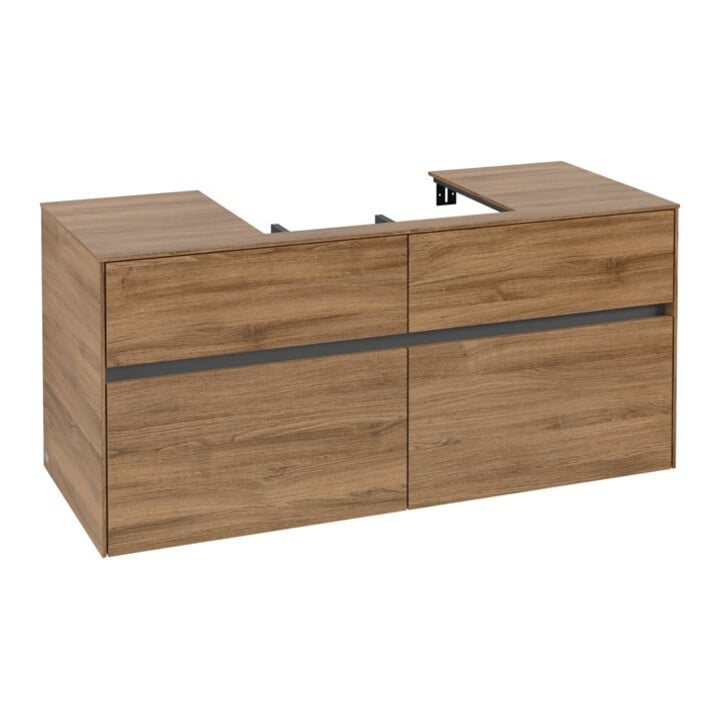 V&B Waschtischunterschrank Collaro 120x54,8x50cm, WT mittig, kansas oak