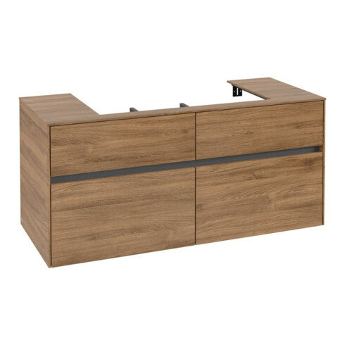 V&B Waschtischunterschrank Collaro 120x54,8x50cm, WT mittig, kansas oak