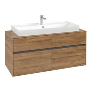 V&B Waschtischunterschrank Collaro 120x54,8x50cm, WT mittig, kansas oak