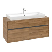 V&B Waschtischunterschrank Collaro 120x54,8x50cm, WT mittig, kansas oak