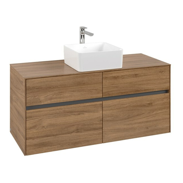 V&B Waschtischunterschrank Collaro 120x54,8x50cm, WT mittig, kansas oak