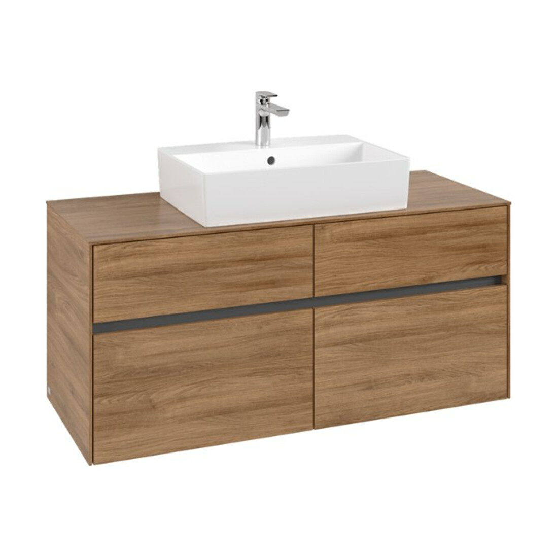 V&B Waschtischunterschrank Collaro 120x54,8x50cm, WT mittig, kansas oak
