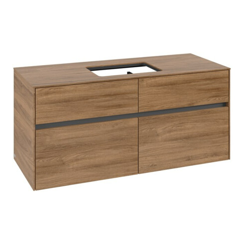 V&B Waschtischunterschrank Collaro 120x54,8x50cm, WT mittig, kansas oak