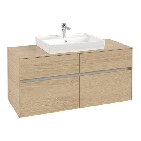 V&B Waschtischunterschrank Collaro 120x54,8x50cm, WT mittig, nordic oak