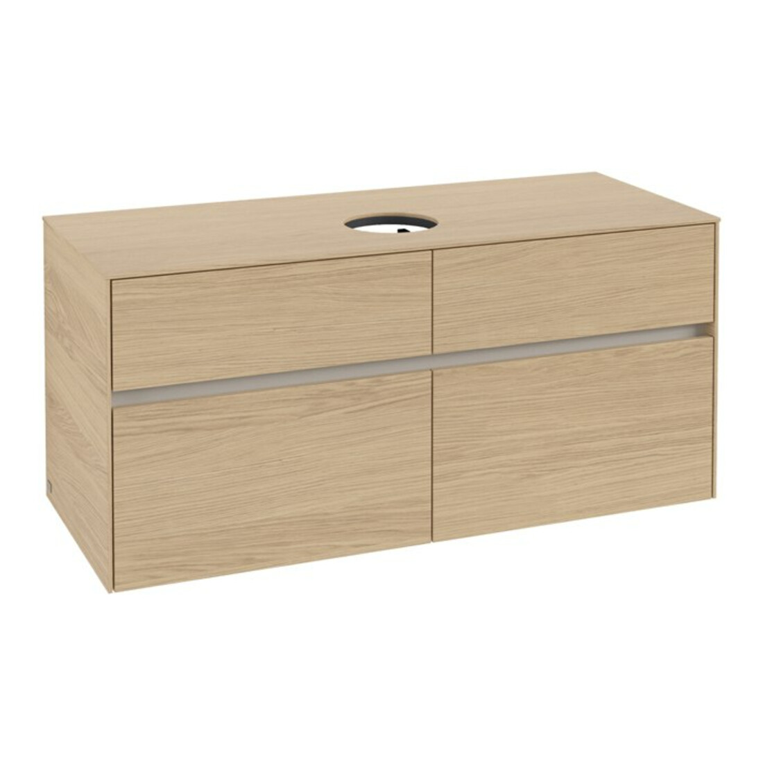 V&B Waschtischunterschrank Collaro 120x54,8x50cm, WT mittig, Nordic Oak