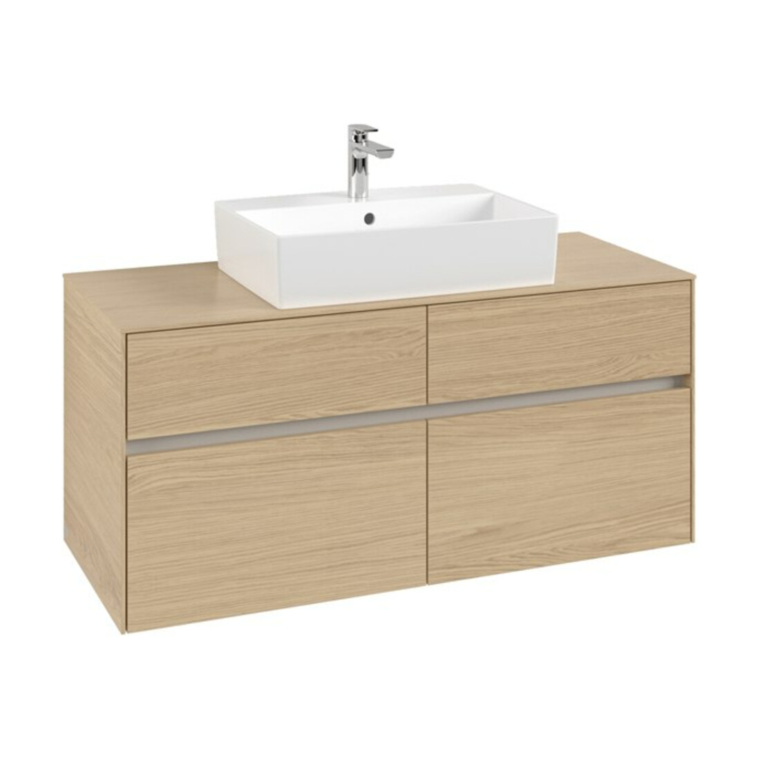 V&B Waschtischunterschrank Collaro 120x54,8x50cm, WT mittig, nordic oak