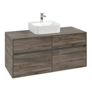 V&B Waschtischunterschrank Collaro 120x54,8x50cm, WT mittig, stone oak