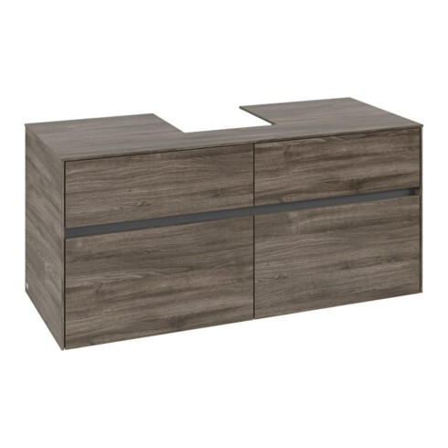 V&B Waschtischunterschrank Collaro 120x54,8x50cm, WT mittig, stone oak