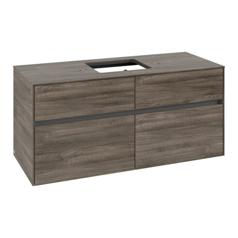 V&B Waschtischunterschrank Collaro 120x54,8x50cm, WT mittig, stone oak