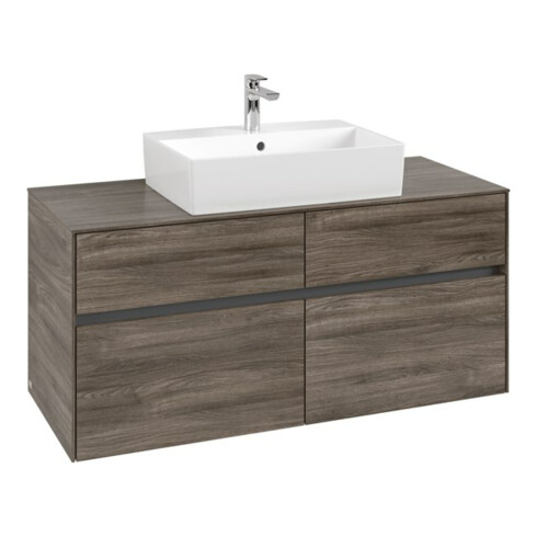 V&B Waschtischunterschrank Collaro 120x54,8x50cm, WT mittig, stone oak