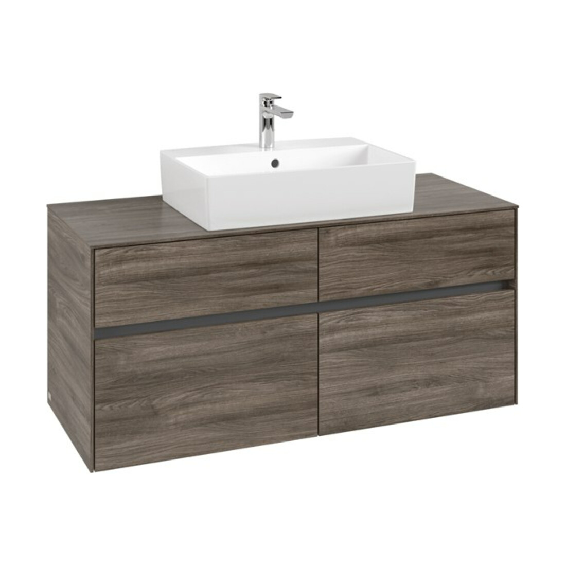 V&B Waschtischunterschrank Collaro 120x54,8x50cm, WT mittig, stone oak