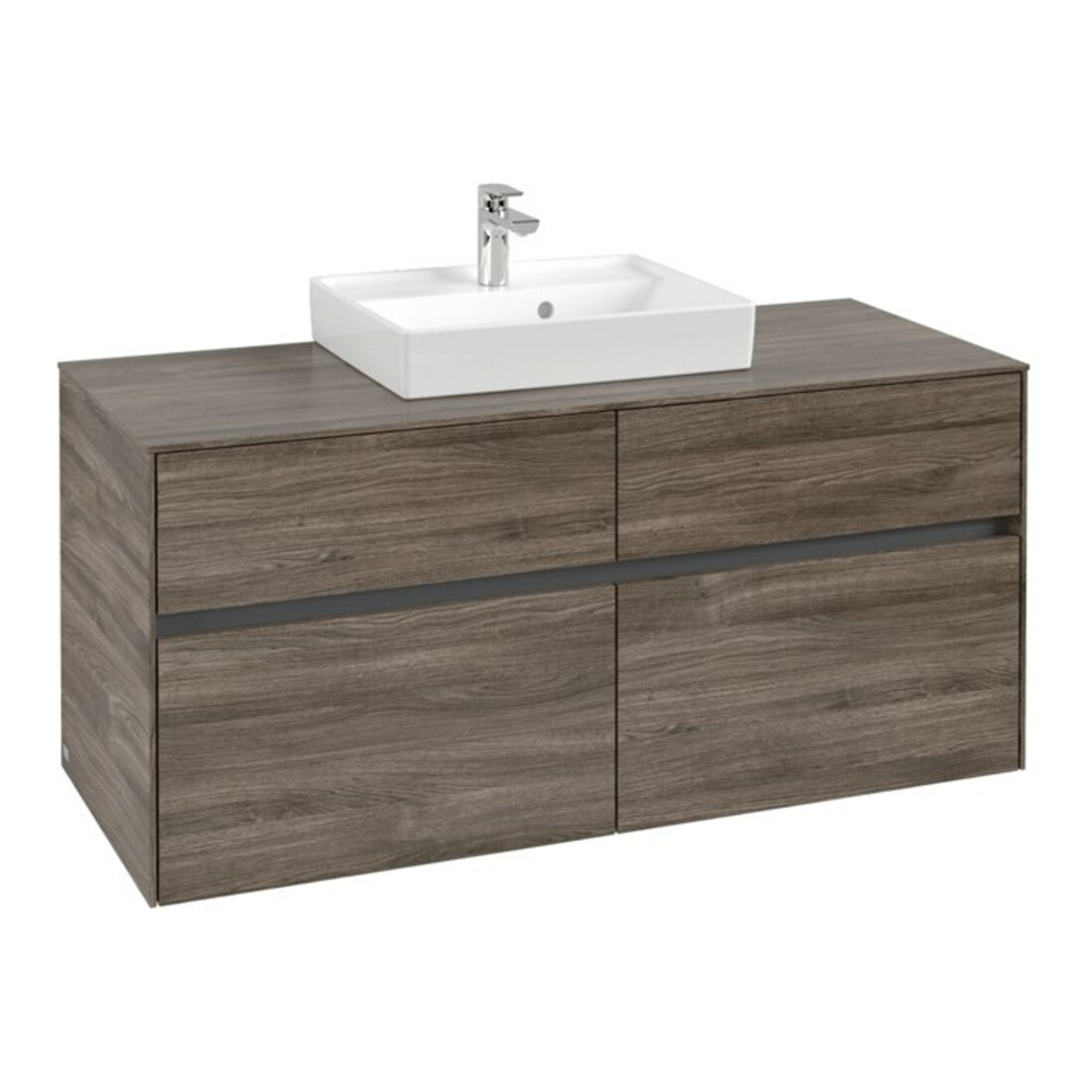 V&B Waschtischunterschrank Collaro 120x54,8x50cm, WT mittig, stone oak