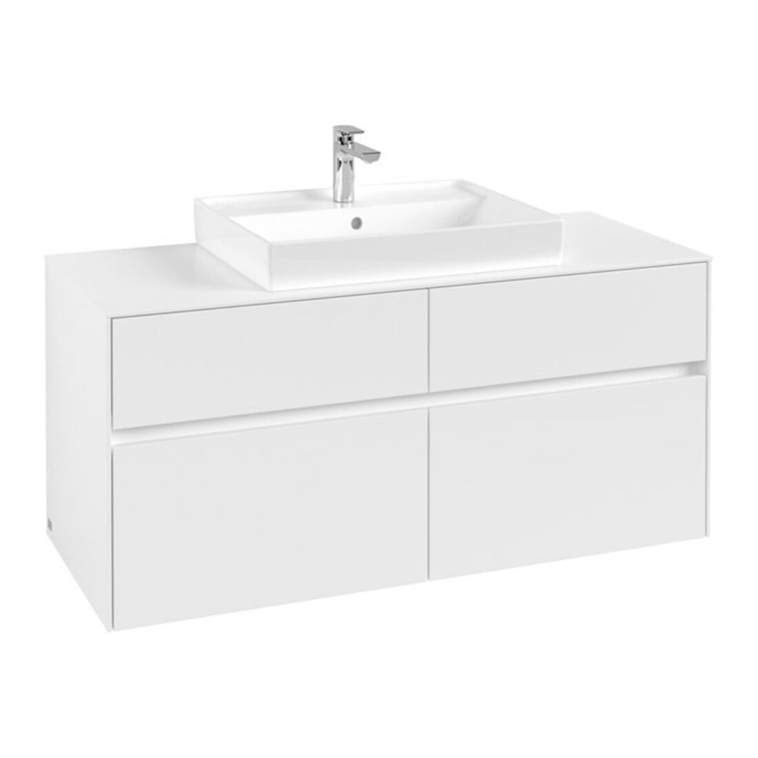 V&B Waschtischunterschrank Collaro 120x54,8x50cm, WT mittig, white matt