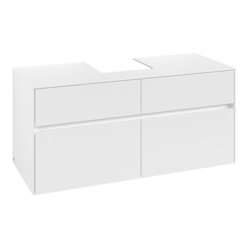 V&B Waschtischunterschrank Collaro 120x54,8x50cm, WT mittig, white matt