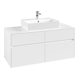 V&B Waschtischunterschrank Collaro 120x54,8x50cm, WT mittig, white matt